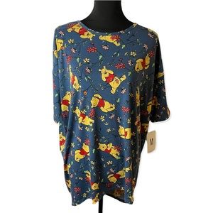 Lularoe Irma Disney Winnie the Pooh Floral Tunic Top Size Medium NWT HTF
